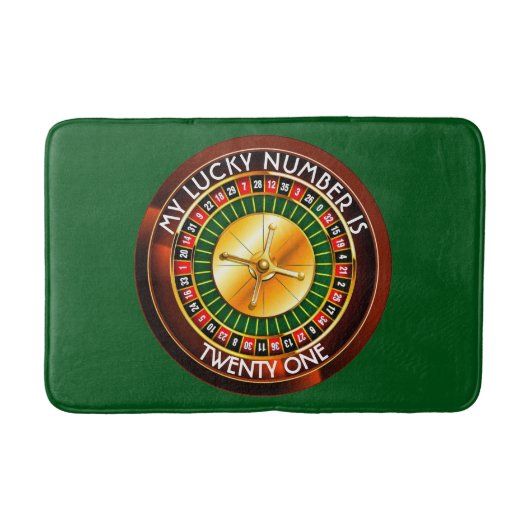 Casino Roulette Rad mit Ihrer Glückszahl Badematte (Vorderseite)