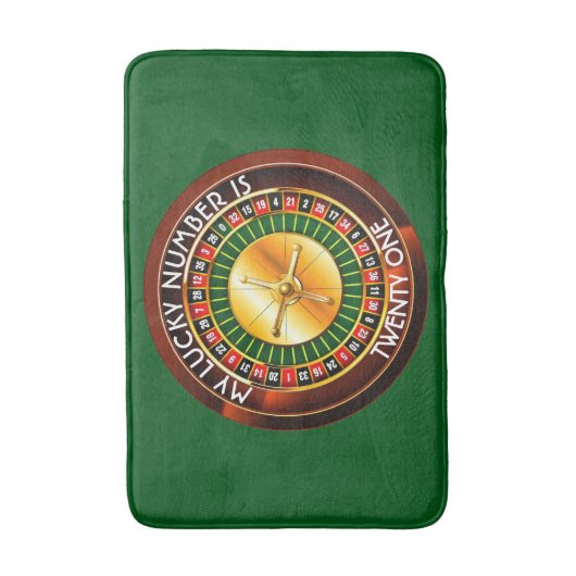 Casino Roulette Rad mit Ihrer Glückszahl Badematte (Vorderseite Vertikal)