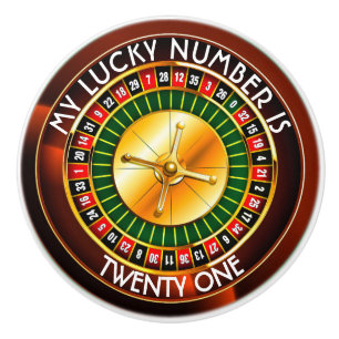 Casino Roulette Rad mit Ihrer Glückszahl Keramikknauf