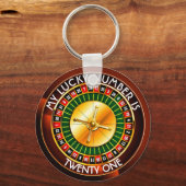 Casino Roulette Rad mit Ihrer Glückszahl Schlüsselanhänger (Vorderseite)