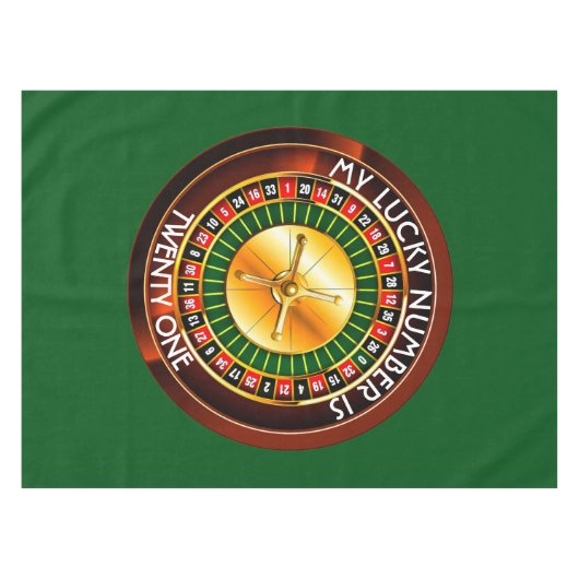 Casino Roulette Rad mit Ihrer Glückszahl Tischdecke (Vorderseite (Horizontal))