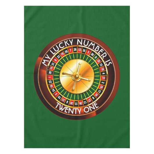 Casino Roulette Rad mit Ihrer Glückszahl Tischdecke (Vorderseite)