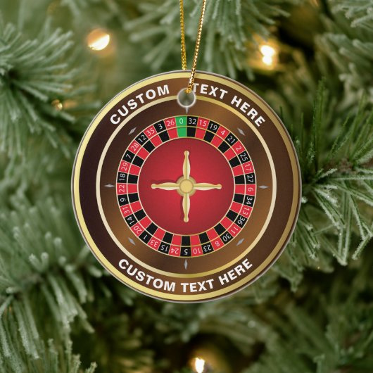 Casino Roulette Rad Personalisierte Weihnachten Keramik Ornament (Baum)