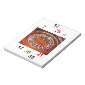 Casino Roulette Rad und Glückszahlen Notizblock (Rotiert)