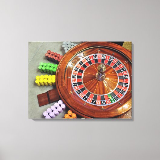 Casino Roulette Radkugel Zahl Null Spiel Leinwanddruck (Vorderseite)