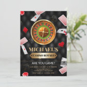 Casino Royale Einladung zum Geburtstag (Stehend Vorderseite)