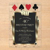 Casino Royale Las Vegas Poker Geburtstag Acryleinladungen (Vorderseite)