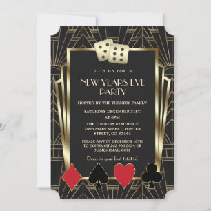 Casino Royale Vegas Great Gatsby New Year Party Einladung