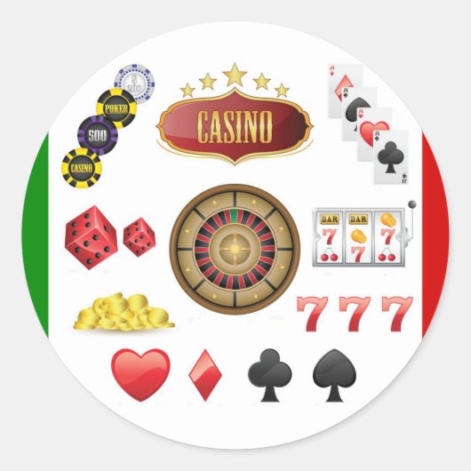 Casino Runder Aufkleber (Vorderseite)