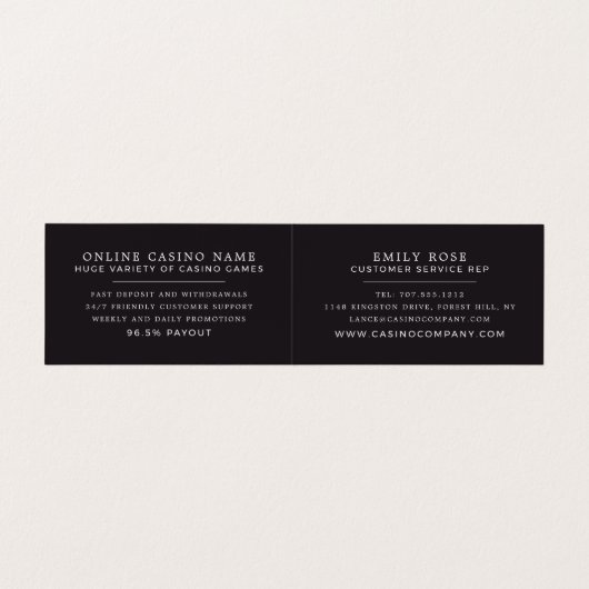 Casino Scene, Casino Manager im Detail Visitenkarten (Innenseite Aufgefaltet)