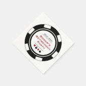 Casino Schwarz-weißer Poker Chip Rente Party Serviette (Ecke)