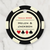 Casino Schwarz-weißer Poker Geschenkanhänger (Vorderseite)