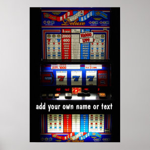 Casino Slot Machine Lucky 7 Personalized Poster