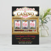 Casino-Slotmaschine für Rentenzahlungen las Vegas Einladung (Stehend Vorderseite)