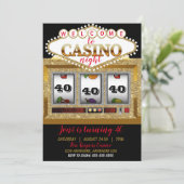 Casino Slotmaschine las Vegas Casino Nacht Einladung (Stehend Vorderseite)