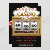 Casino Slotmaschine las Vegas Casino Nacht Einladung (Vorne/Hinten)