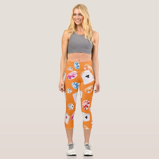 Casino, Spiele Zubehör Muster 3 Capri Leggings (Vorderseite)