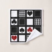 Casino Spielkarten Anzug Rodelbahn mit Aussicht Badhandtuch Set (Waschlappen)