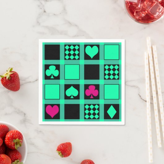 Casino Spielkarten Anzug Rodelbahn mit Aussicht Serviette (Beispiel)