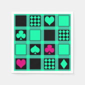 Casino Spielkarten Anzug Rodelbahn mit Aussicht Serviette (Vorderseite)