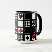 Casino Spielkarten Anzug Rodelbahn mit Aussicht Tasse (VorderseiteRechts)