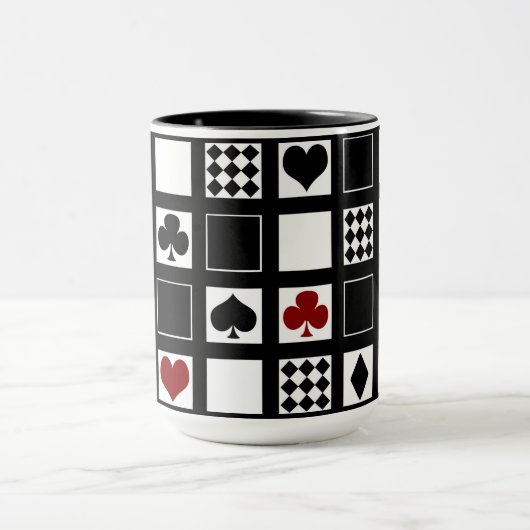 Casino Spielkarten Anzug Rodelbahn mit Aussicht Tasse (Zentrum)