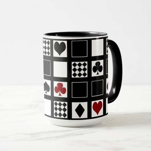 Casino Spielkarten Anzug Rodelbahn mit Aussicht Tasse (VorderseiteRechts)