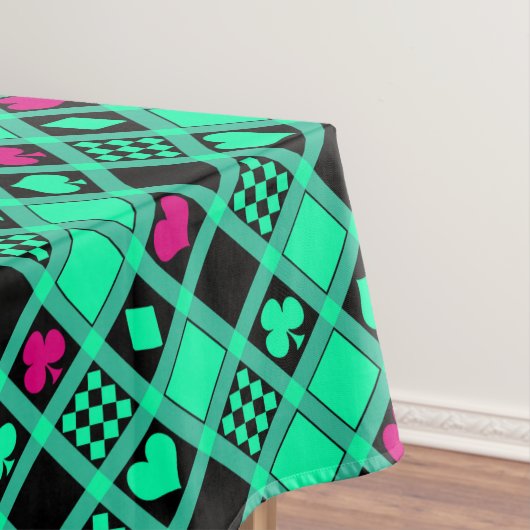 Casino Spielkarten Anzug Rodelbahn mit Aussicht Tischdecke (Beispiel)