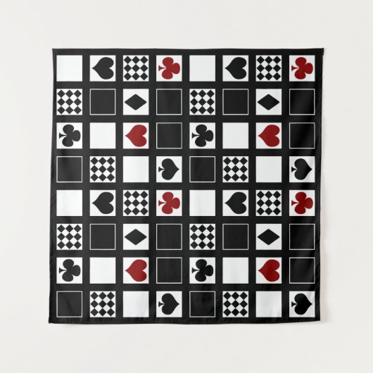 Casino Spielkarten Anzug Rodelbahn mit Aussicht Wandteppich (Vorderseite (Horizontal))