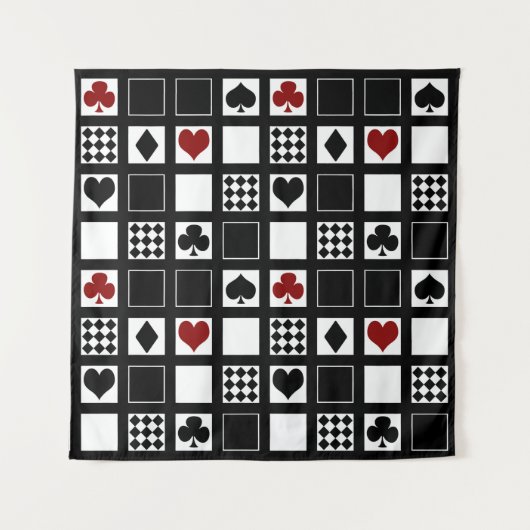 Casino Spielkarten Anzug Rodelbahn mit Aussicht Wandteppich (Vorderseite)