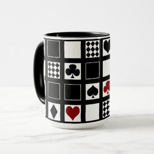 Casino Spielkartenfarben Herz Kreuz Pik Treff Tasse