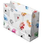 Casino, Spielzubehör Muster Große Geschenktüte (Vorderseite Schrägansicht)