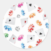 Casino, Spielzubehör Muster Runder Aufkleber (Vorderseite)