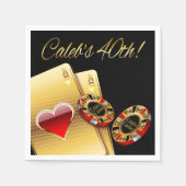 Casino Style 40. Party FRAG FÜR NAMEN IN CHIPS Serviette (Vorderseite)