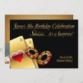 Casino Style Party FRAGTE MIR, NAMEN IN CHIPS ZU S Einladung (Vorne/Hinten)