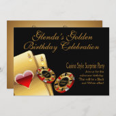 Casino Style Party FRAGTE MIR, NAMEN IN CHIPS ZU S Einladung (Vorne/Hinten)