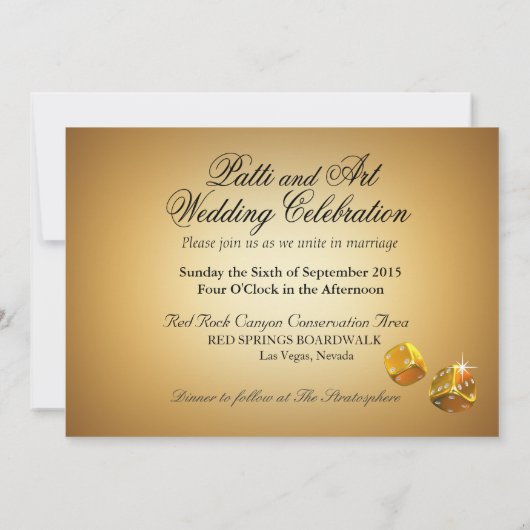 Casino Style Wedding (PJ) FRAG FÜR NAMEN IN CHIPS Einladung (Rückseite)