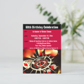 Casino Thema 60. Geburtstagsfeier Einladung (Stehend Vorderseite)