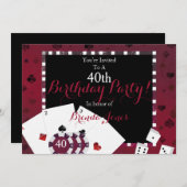 Casino-Thema Geburtstagsparty Einladung (Vorne/Hinten)