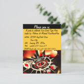 Casino Thema Schwarz und Gold Einladung (Stehend Vorderseite)