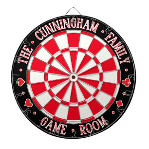 Casino-Thema SPIELZIMMER Rot-Weiß-Schwarzer Rand Dartscheibe