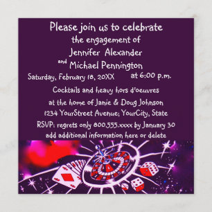 Casino Theme Engagement Partei Einladung