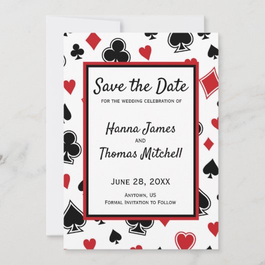 Casino Theme Las Vegas Wedding Speichern Sie das D Save The Date (Vorderseite)