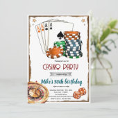 Casino theme party Invitation Einladung (Stehend Vorderseite)