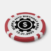 Casino Themed 40. Geburtstag Party Pokerchips (Einzeln)