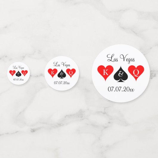 Casino themed Vegas Hochzeit maßgeschneiderte mono Konfetti (Rückseiten)
