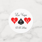 Casino themed Vegas Hochzeit maßgeschneiderte mono Konfetti (Klein Vorderseite)