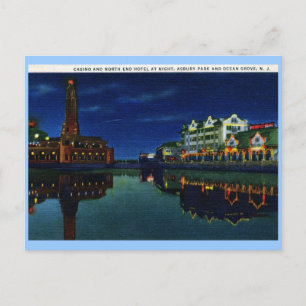 Casino und Hotel, Asbury Park, Ocean Grove NJ Vint Postkarte