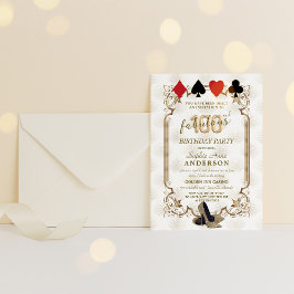 Casino Vegas Art Deco 100 und fabelhafter Geburtst Einladung