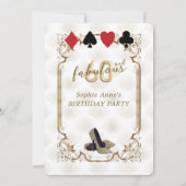 Casino Vegas Art Deco 60 und fabelhafter Geburtsta Einladung (Rückseite)